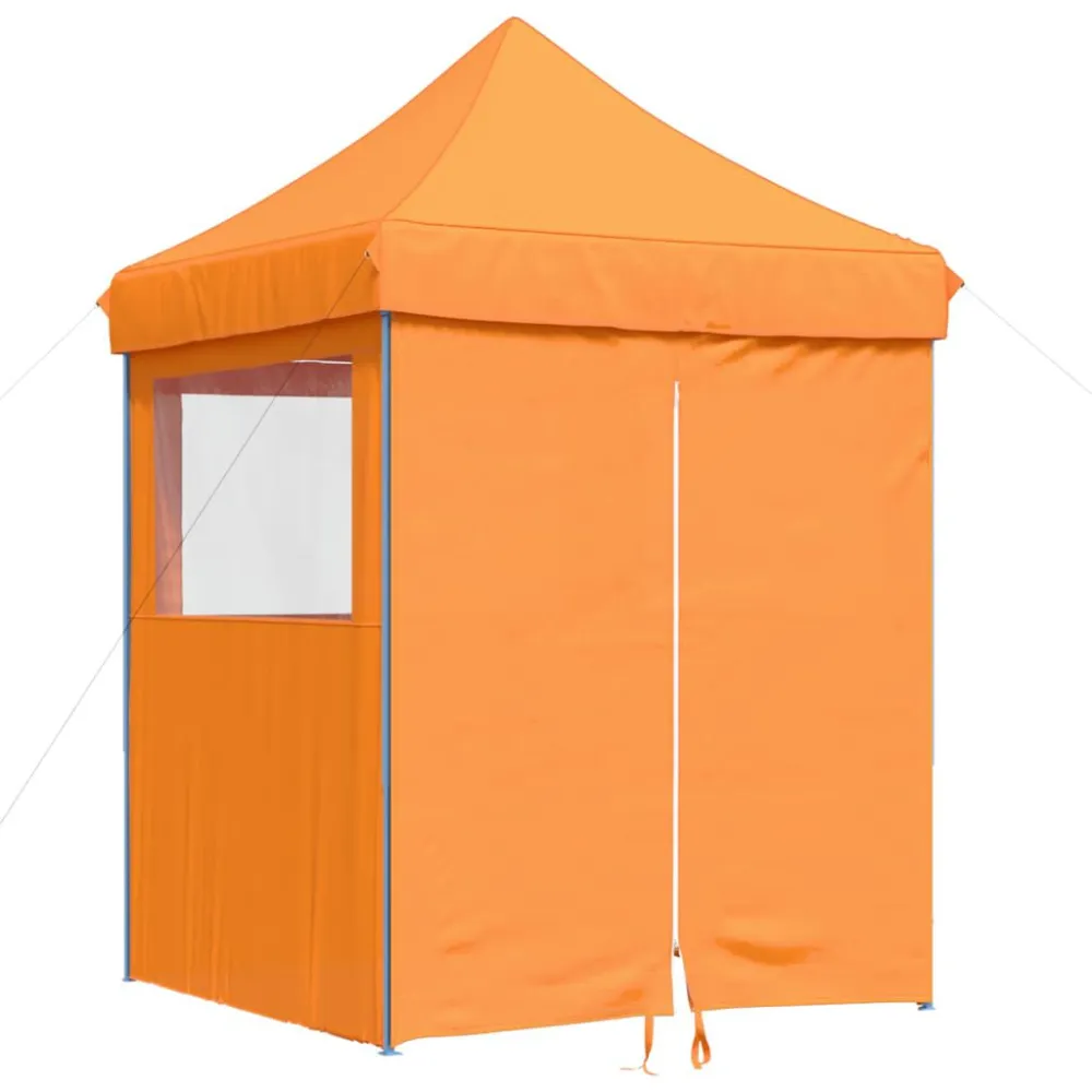 Tenda para festas pop-up dobrável com 4 paredes laterais laranja com Estrutura de Alumínio