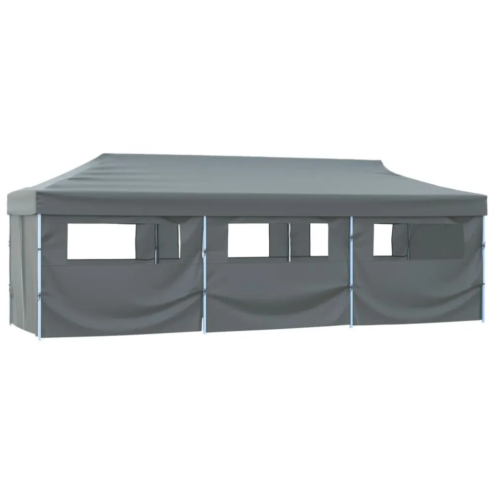 Tenda para festas pop-up dobrável com 8 paredes 3x9 m antracite | Montagem Rápida