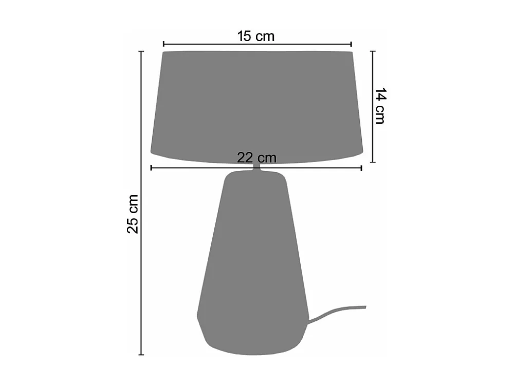 Abajur TOSEL PACENTRO B metálico com fio castanho D30 x H30 cm