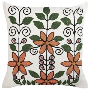 Almofada decorativa bordada em algodão arco-íris 50 x 50 cm VELLORE