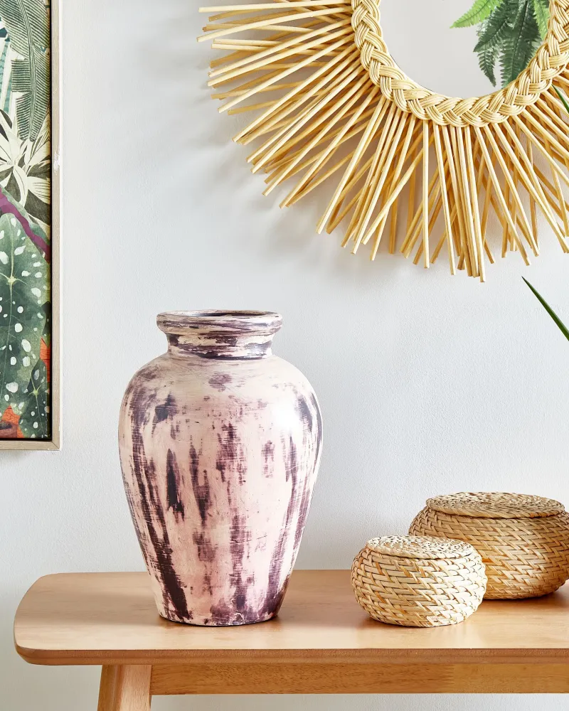 Jarro decorativo AMATHUS realizado à mão Cerâmica Violeta