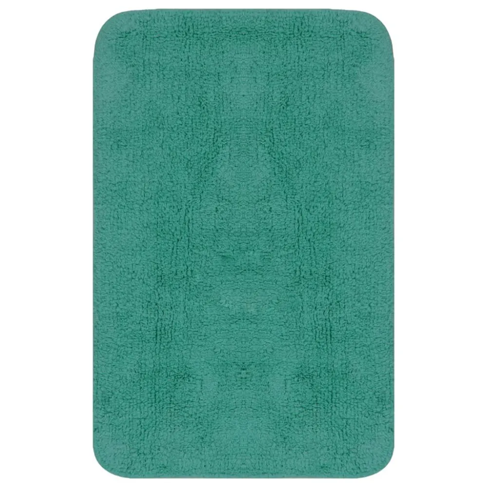 Conjunto tapetes de casa de banho 3 pcs tecido turquesa