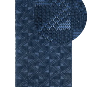 Tapete de lã azul marinho 80 x 150 cm SAVRAN