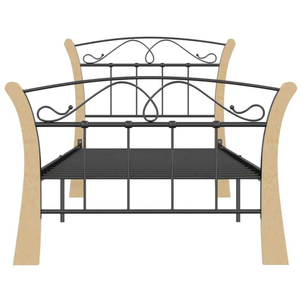 Certificado Oeko-Tex Estrutura de cama 90x200 cm metálico preto
