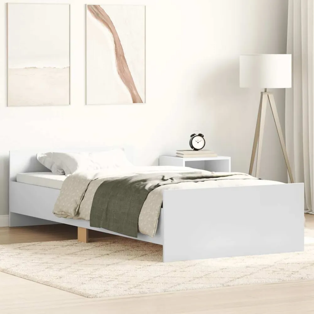 Cinta para Colchão Estrutura de cama 90x200 cm derivados de madeira branco
