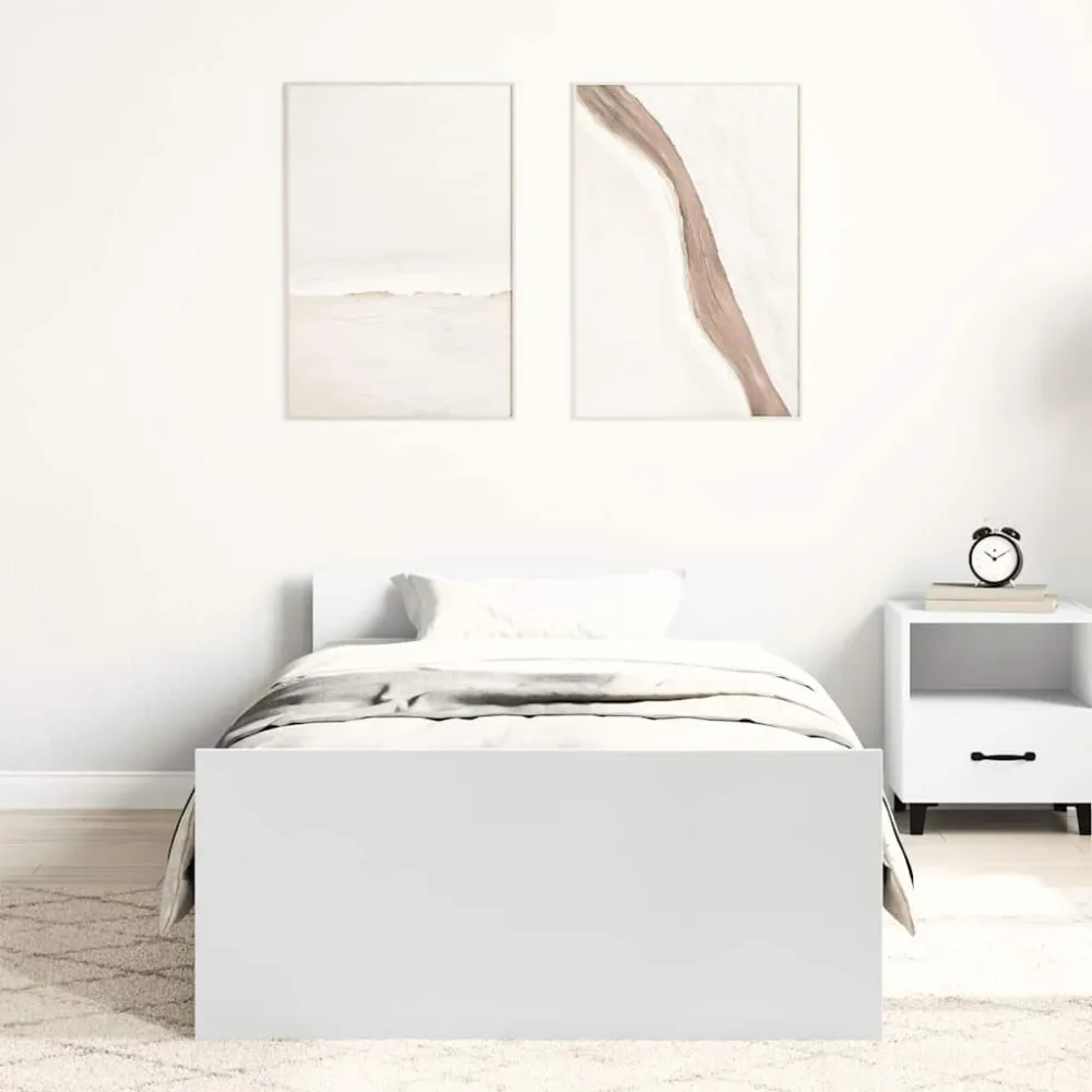 Cinta para Colchão Estrutura de cama 90x200 cm derivados de madeira branco