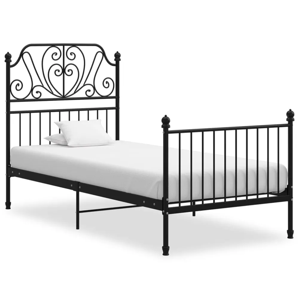 Estrutura de cama 90x200 cm metálico preto