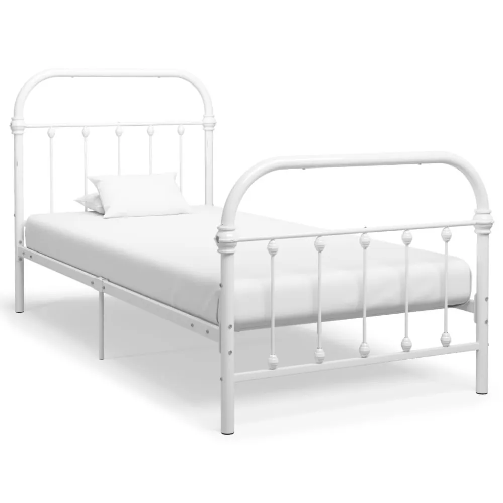 Estrutura de cama metálico 90x200 cm branco