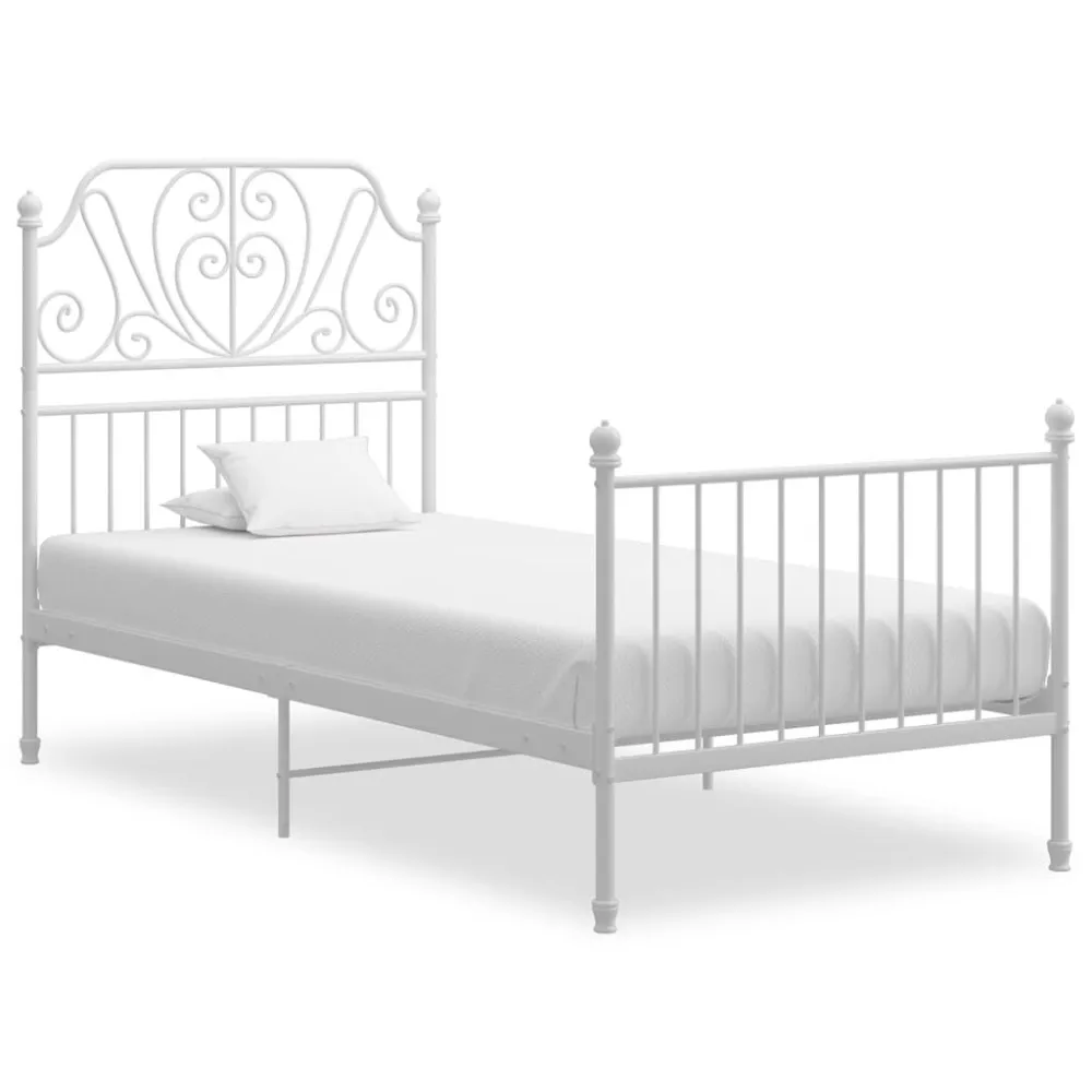 Estrutura de cama metálico 90x200 cm branco
