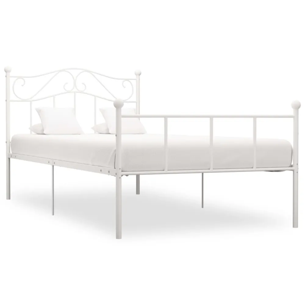 Estrutura de cama metálico 90x200 cm branco para Viagem