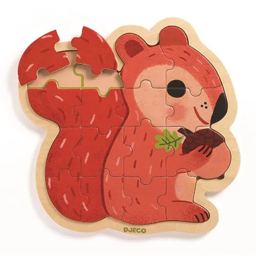 Kit de Observação Puzzle Esquilo em Madeira - Djeco | Nature & Découvertes
