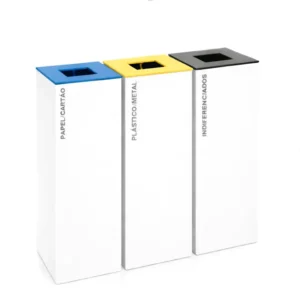 Ecoponto em Bloco Branco com 3 Separadores