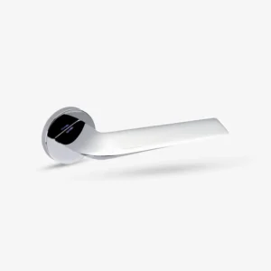 Three door handle set on round rose