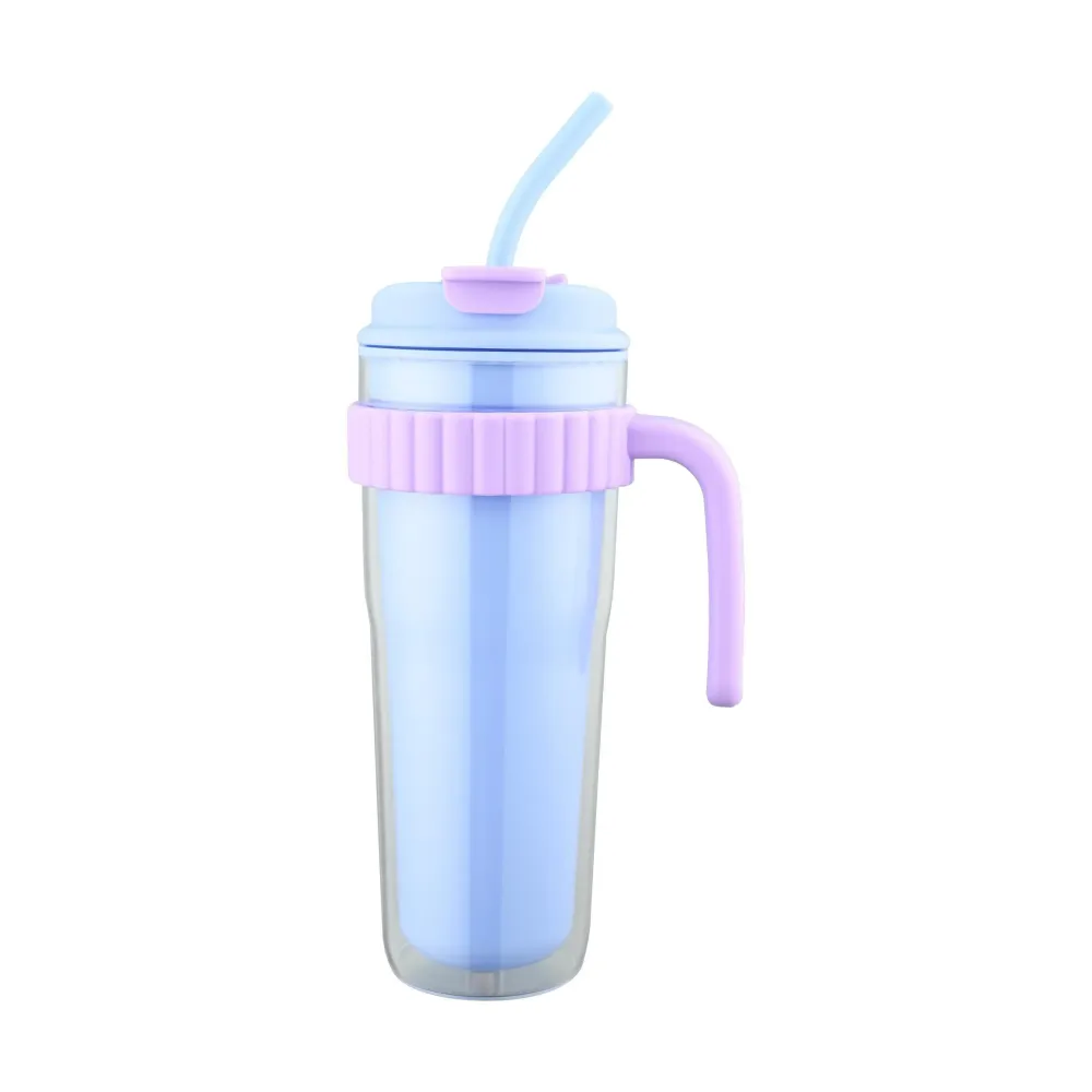 Premium de Luxo Caneca 900ml Happiness Azul/Lilás