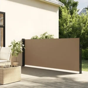 Alimentador para Pássaros Toldo lateral retrátil 140x300 cm cinzento-acastanhado