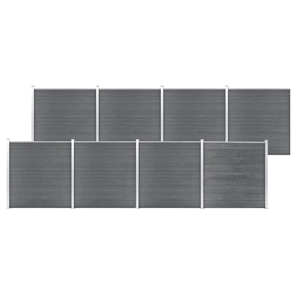 Banho para Aves Painel de vedação para jardim 1391x186 cm WPC cinzento