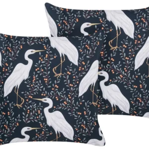 Certificado para Vida Selvagem Conjunto de 2 almofadas de exterior com motivo de ave pretas 45 x 45 cm PIANAZZO