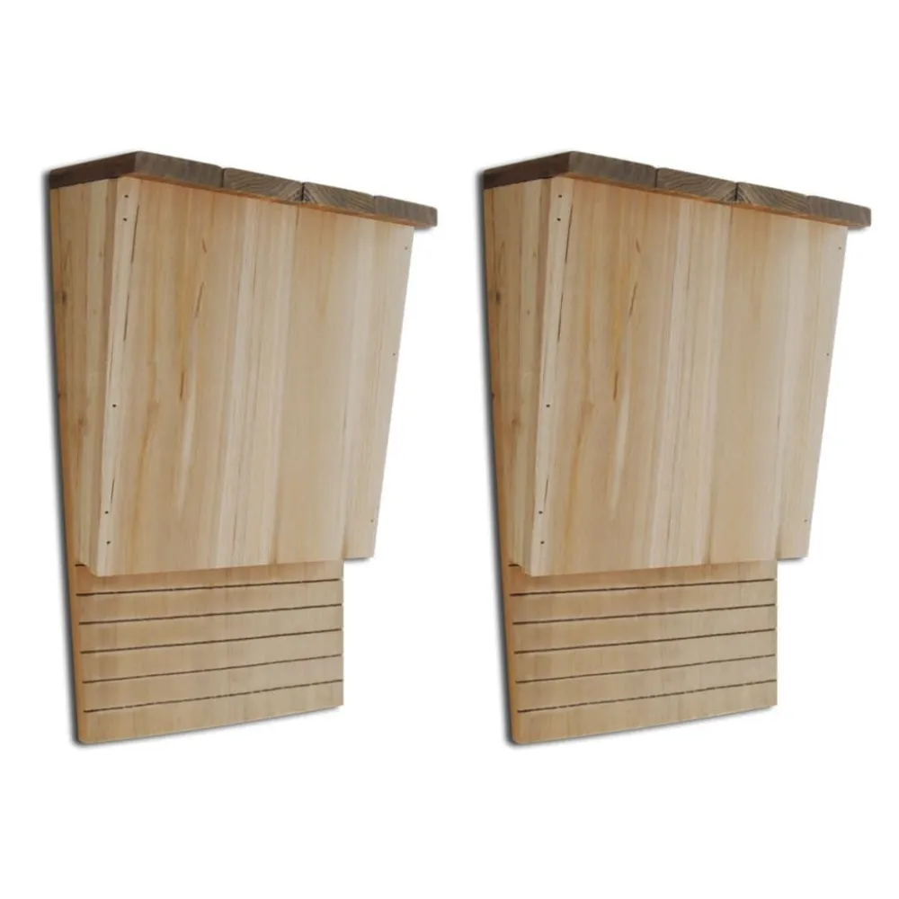 Conjunto de 2 casas de morcegos 22 x 12 x 34 cm Resistente ao Tempo