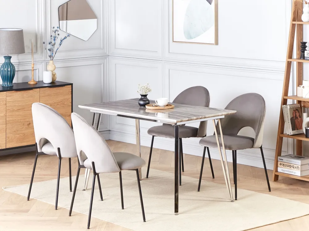 Dining Table 120 x 70 cm Marble Effect Brilhante GREYTON