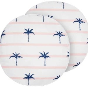 Set 2 Outdoor Cushions Palm Pattern ⌀ 40 cm Branco MOLTEDO