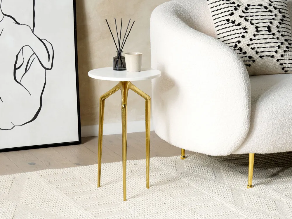 Side Table Pérola Marble Gold TILPA