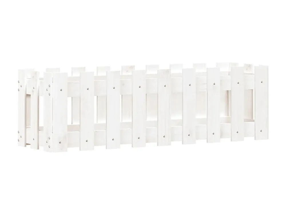 Canteiro elevado design cerca 100x30x30 cm pinho maciço branco
