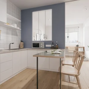 Divisória vidro para atelier BAYVIEW alumínio 90x130 branco