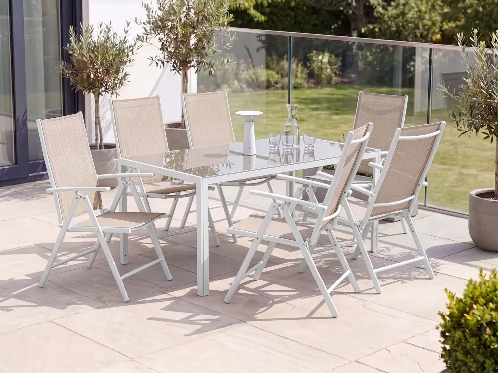 Garden Dining Table 160 x 90 cm Cor creme CATANIA