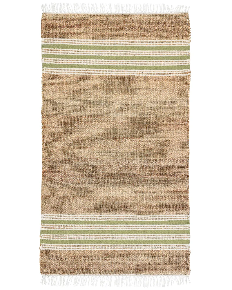 Jute Area Rug 80 x 150 cm Tom neutro and Green MIRZA