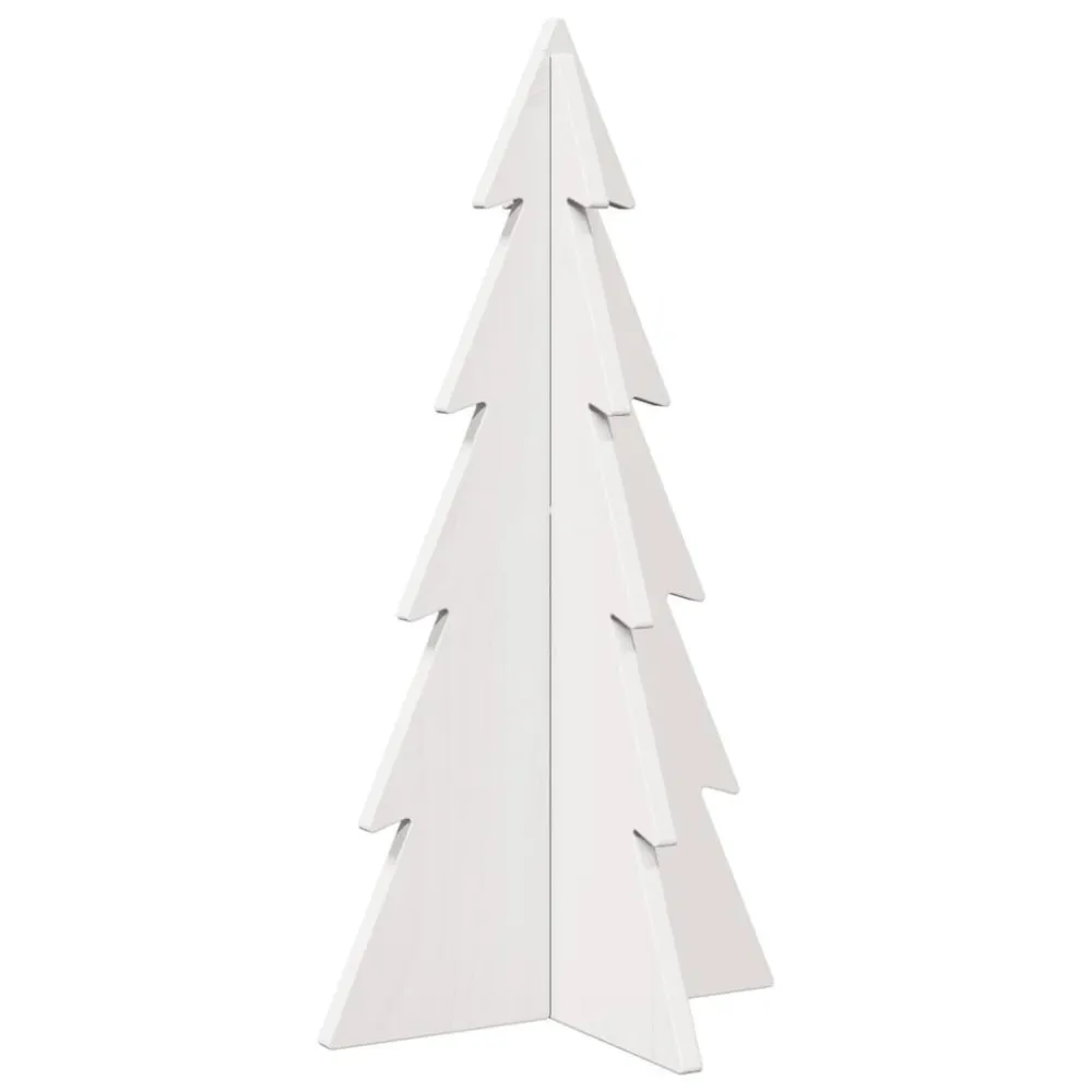 Árvore Natal decorativa 59,5 cm madeira de pinho maciç branco