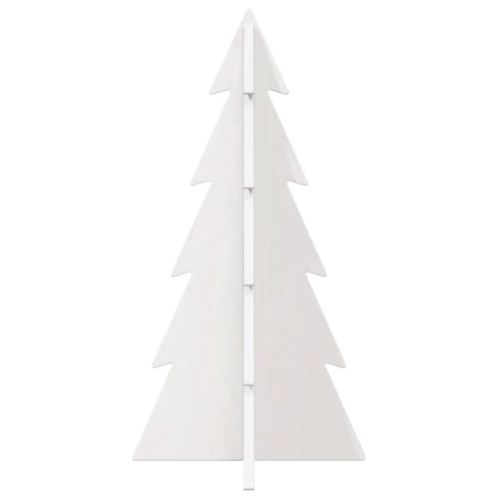 Árvore Natal decorativa 59,5 cm madeira de pinho maciç branco