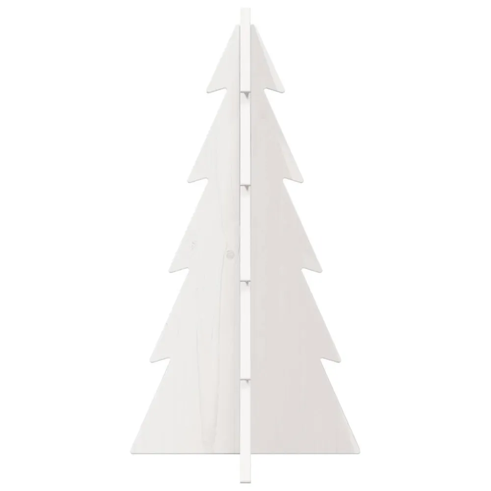 Árvore Natal decorativa 59,5 cm madeira de pinho maciç branco