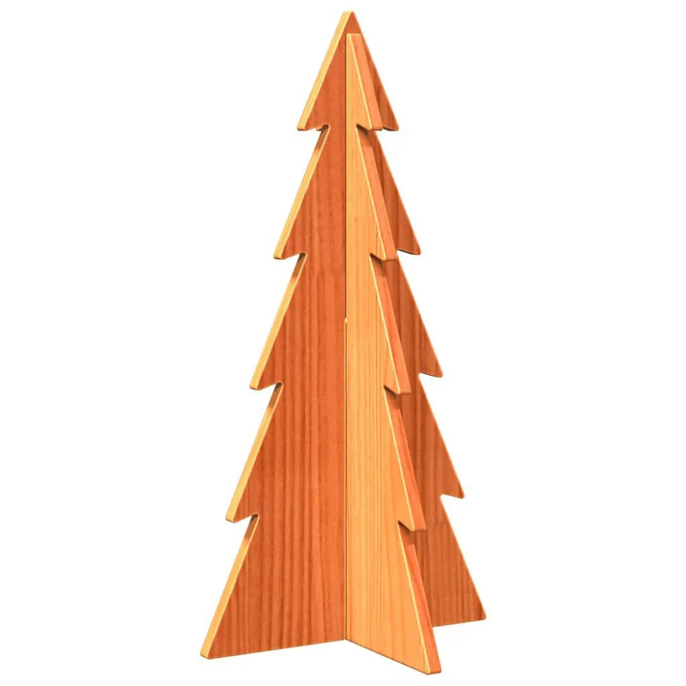 Árvore Natal decorativa 59,5 cm pinho maciço castanho-mel