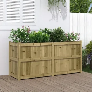 Vaso/floreira de jardim 150x50x70cm madeira de pinho impregnada
