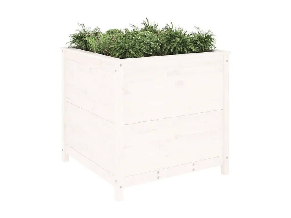 Vaso/floreira de jardim 82,5x82,5x78 cm pinho maciço branco