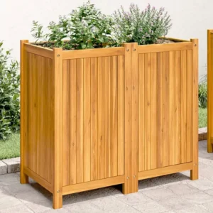 Vaso/floreira de jardim com forro 84x42x75 cm acácia maciç