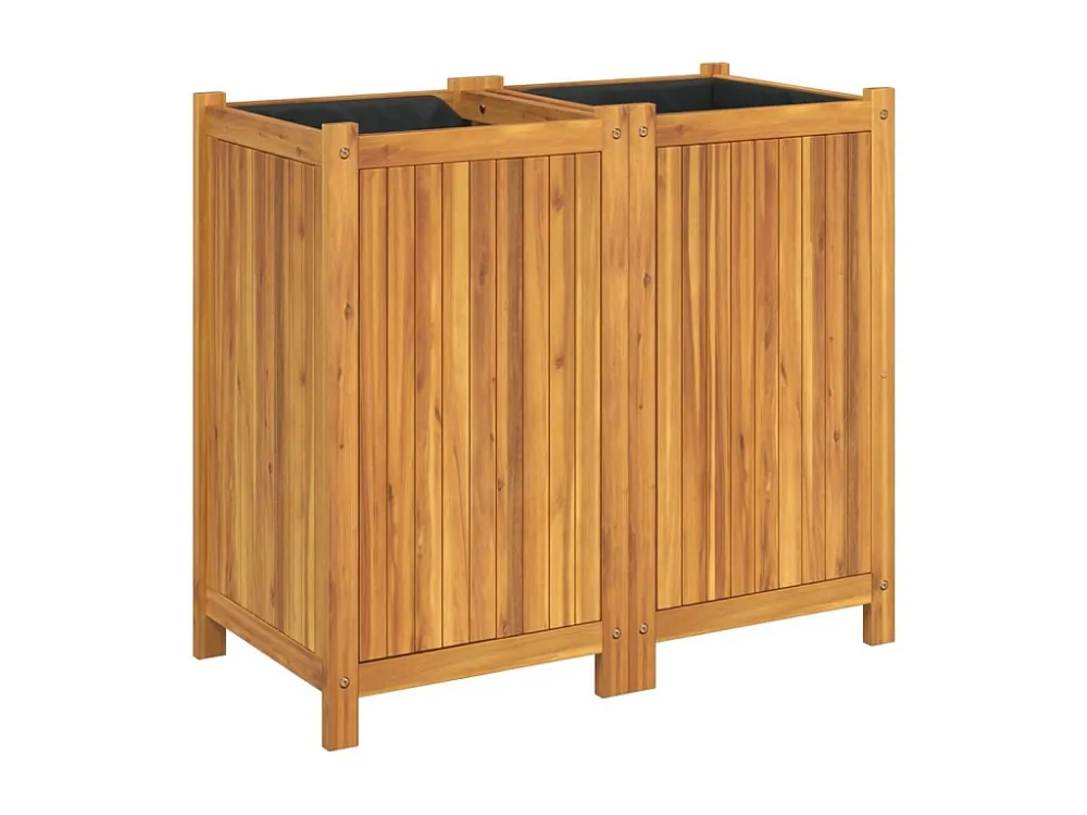 Vaso/floreira de jardim com forro 84x42x75 cm acácia maciç