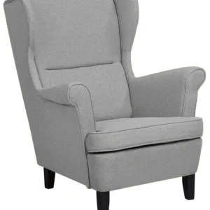 Wingback Chair ABSON Fabric Grey