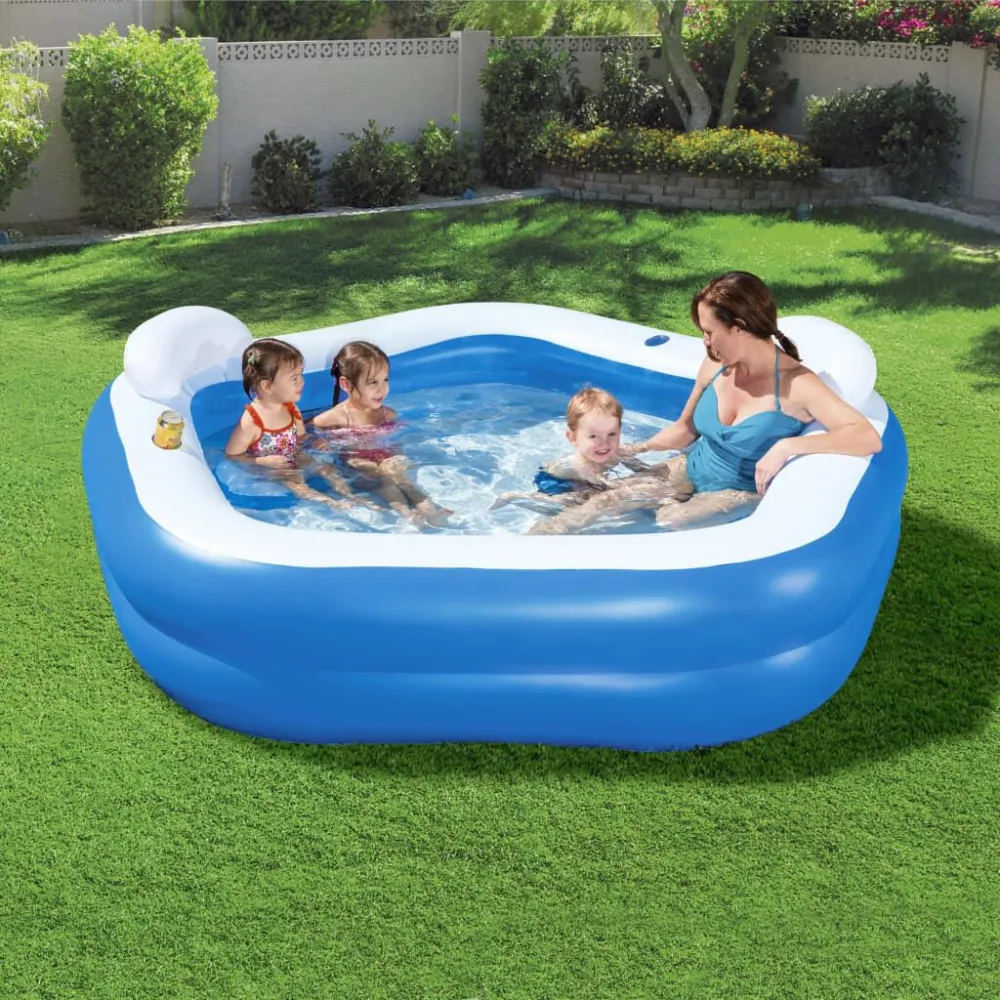 Bestway Piscina lounge Family Fun 213x206x69 cm para Skimmers e Ralos