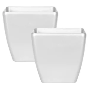 Conjunto de 2 vasos para plantas em pedra prateada 42 x 42 x 41 cm ASTRAS