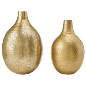 Jarro de flores MOHENJO produzido à mão Metal Dourado Design com Furos de Respiração