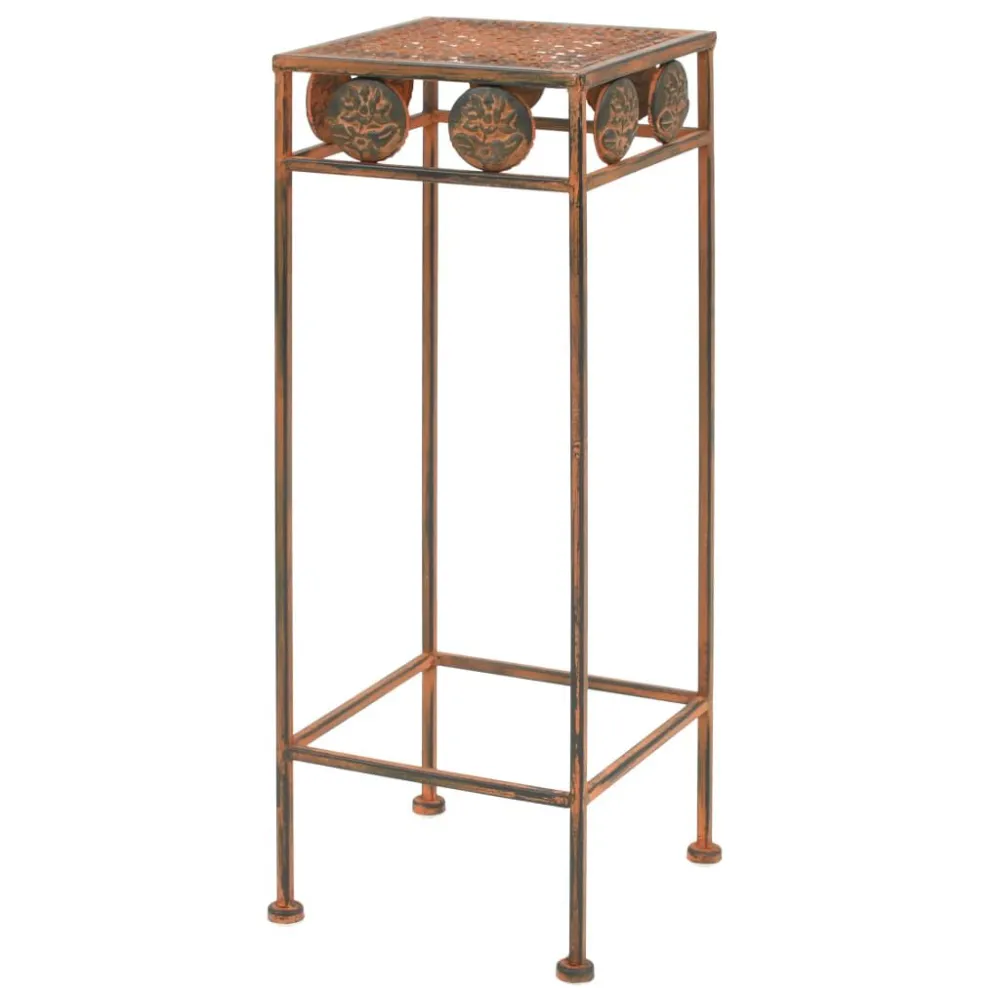 Suportes para plantas 3 pcs estilo vintage metálico enferrujado