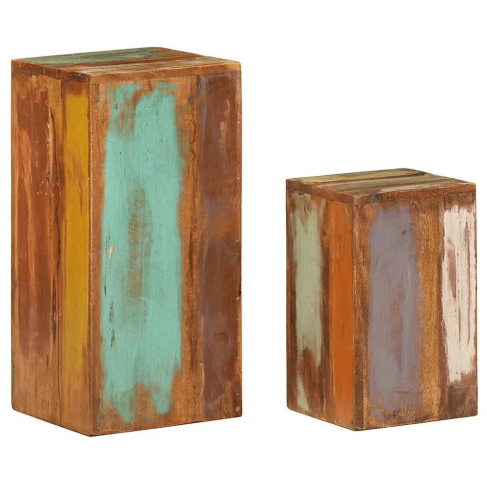Suportes para plantas 2 pcs madeira recuperada maciç