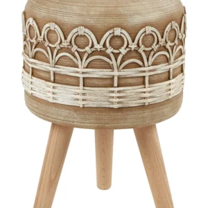 Vaso alto para plantas CYRTOMIUM Cerâmica Castanho claro