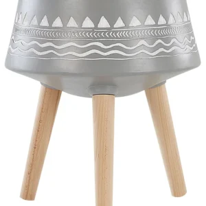 Vaso alto para plantas WERIA Cerâmica Cinzento distinto