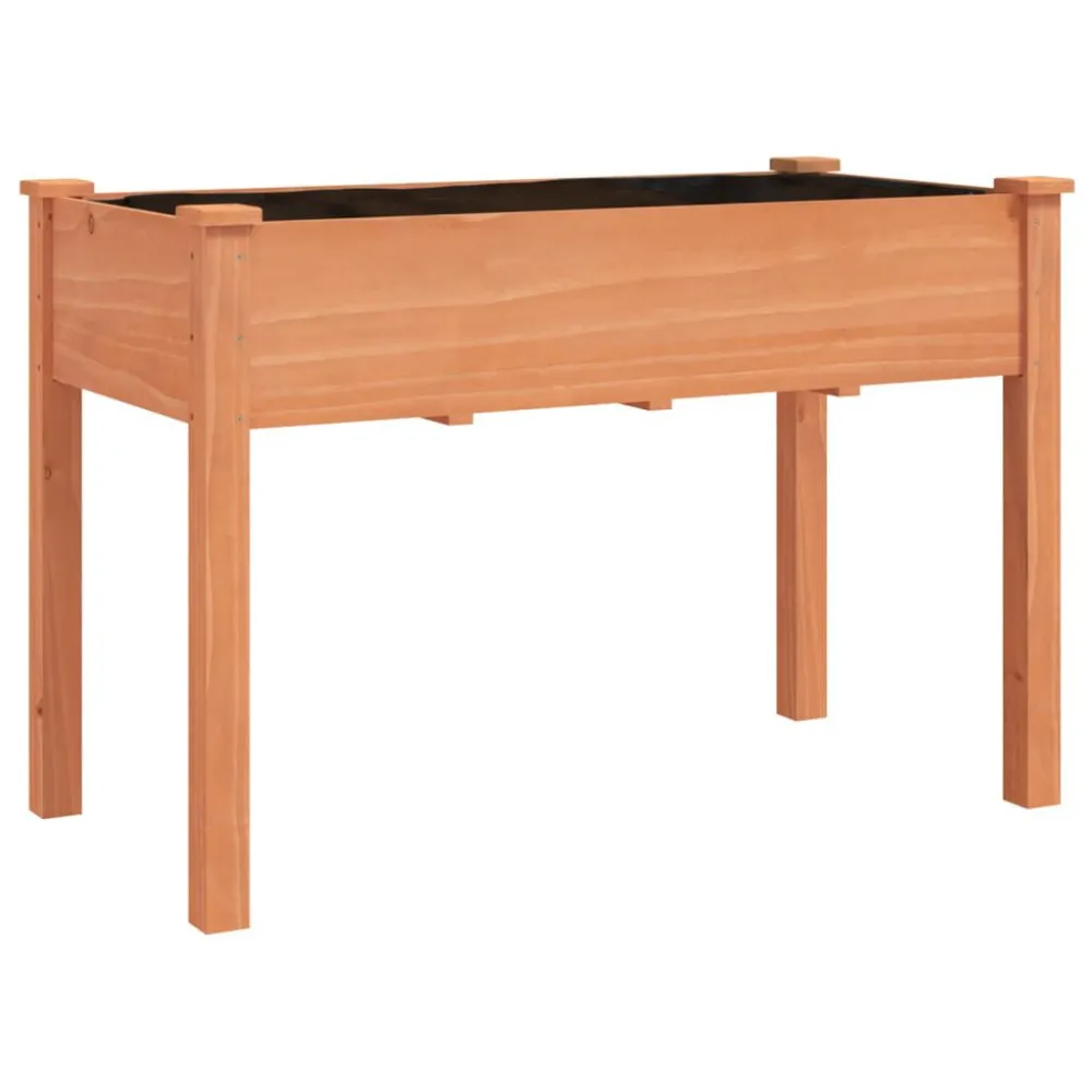Vaso/floreira com forro 118x59x76 cm abeto maciço castanho