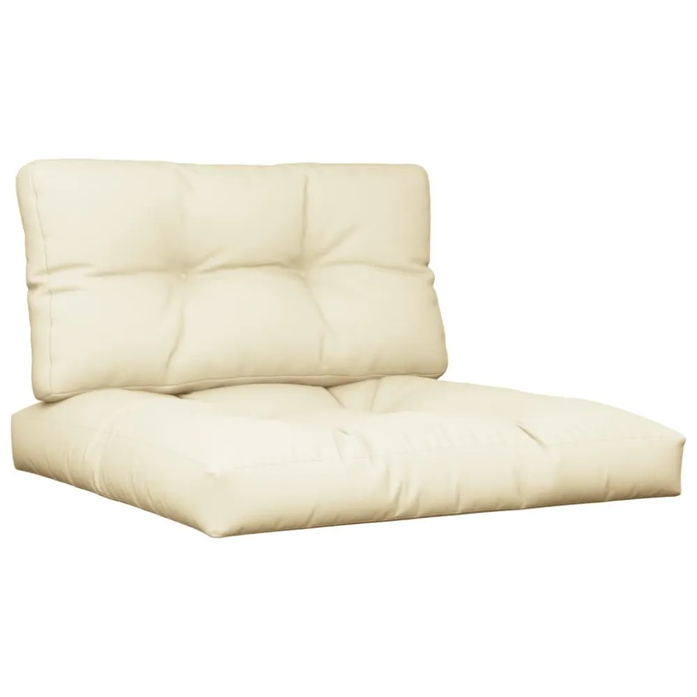 Almofada de Sofá Almofadões de paletes 2 pcs tecido creme