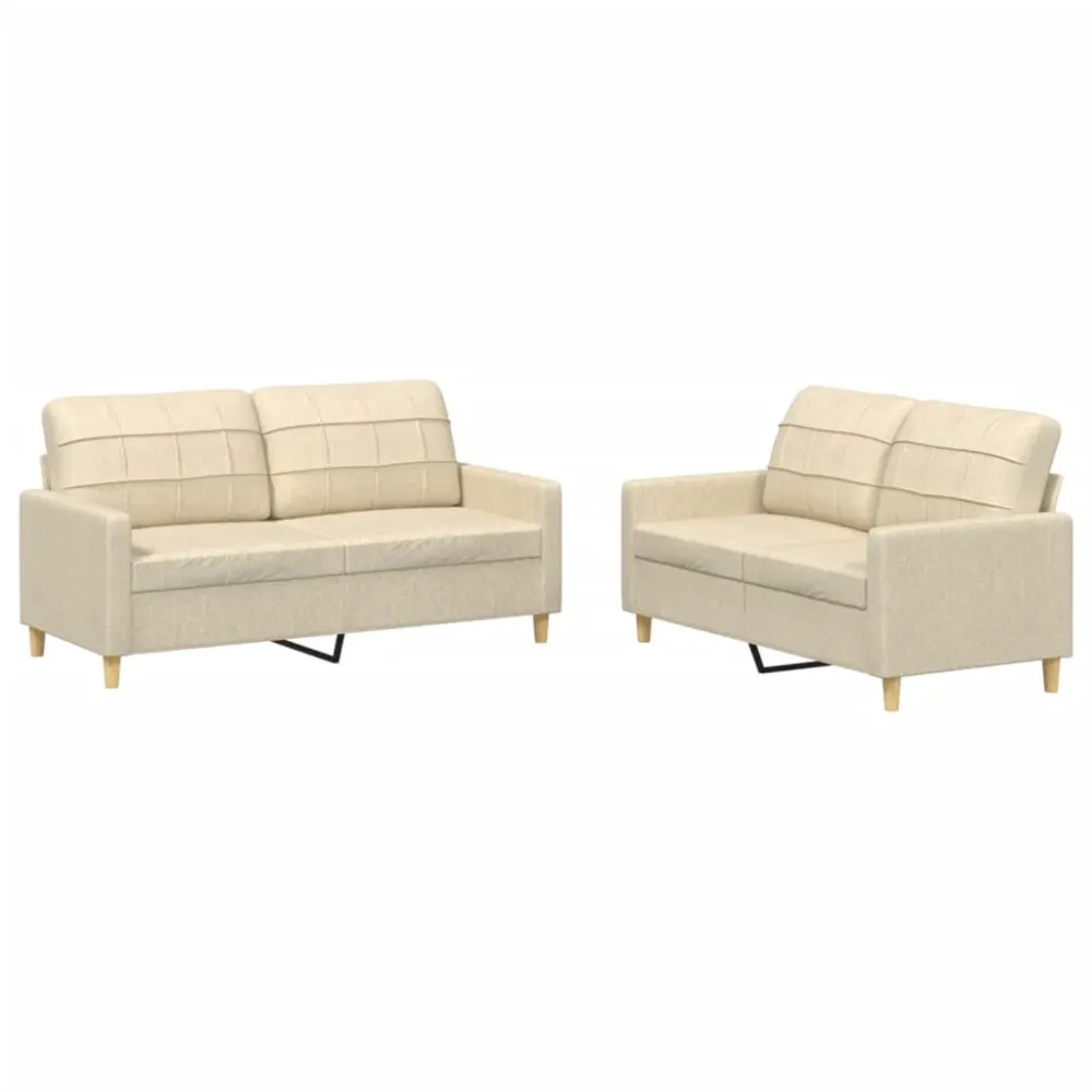 Almofada de Veludo 2 pcs conjunto de sofás com almofadões tecido cor creme