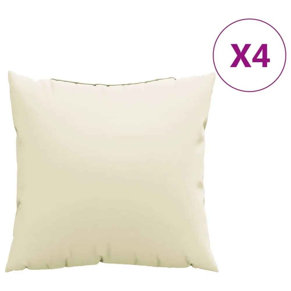Almofadas de sofá 4 pcs 40x40 cm tecido cor creme | Decorativa | Antialérgica