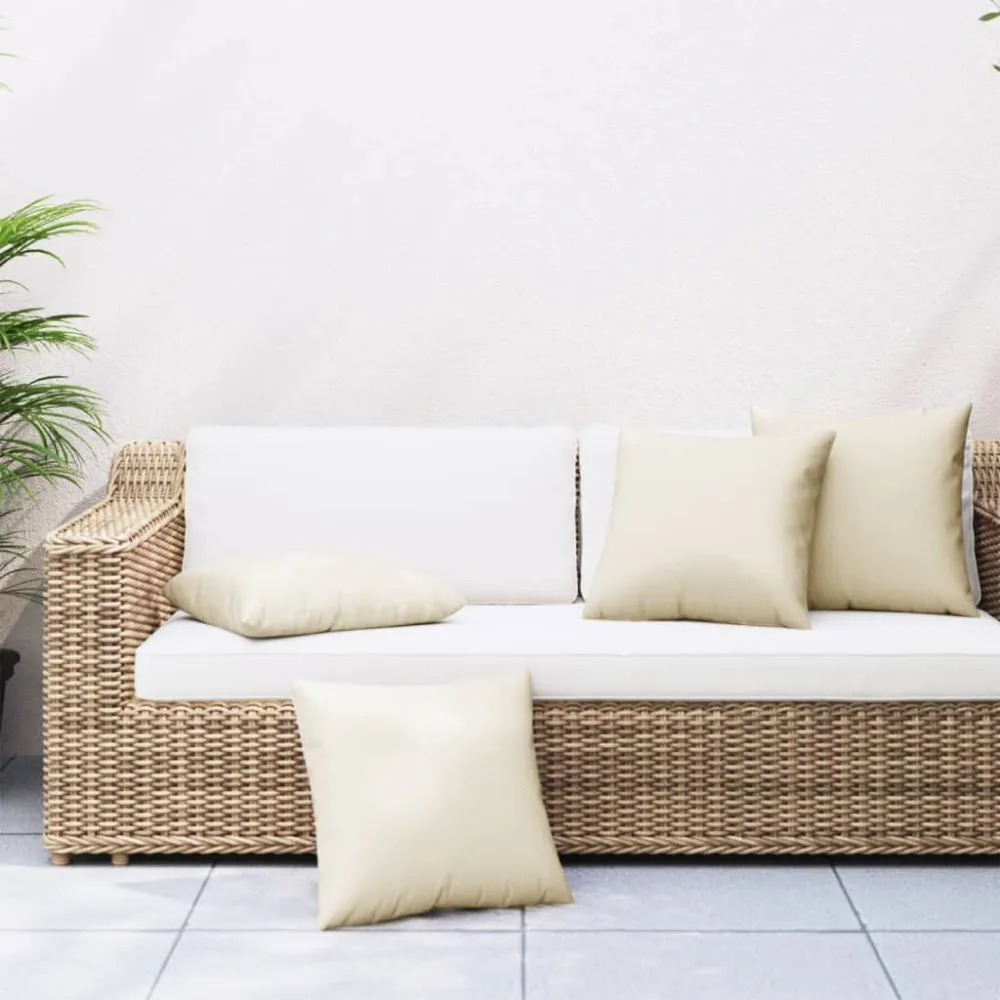 Almofadas de sofá 4 pcs 40x40 cm tecido cor creme | Decorativa | Antialérgica